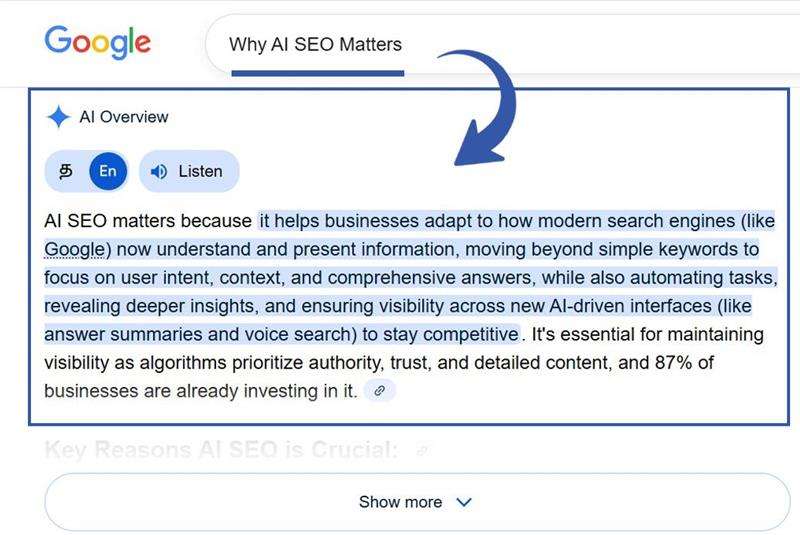 AI SEO in Google